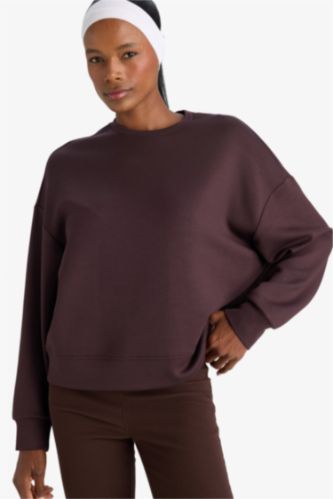 DeFactoFit Oversize Loose Fit Modal Sports Sweatshirt