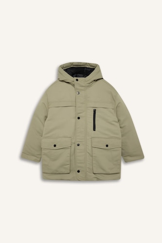 Boy Waterproof Hooded Zippered Puffer Jacket