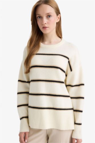 Pull tricot à col rond Coupe décontractée