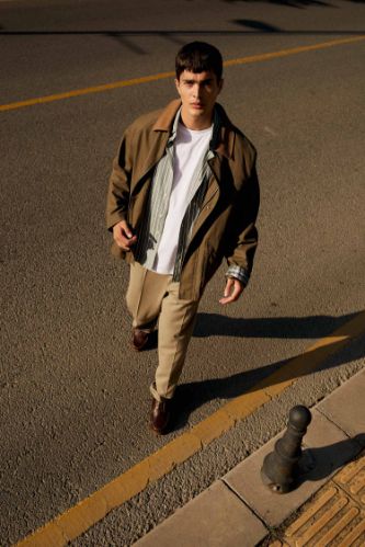 Regular Fit Shirt Collar Cotton Lined Cotton Jacket