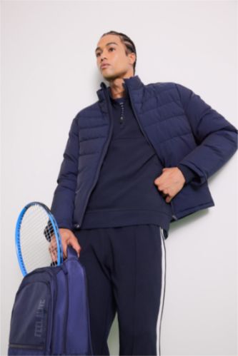 Su İtici Rüzgar Geçirmez Regular Fit Dik Yaka Fermuarlı Cepli Kışlık Mont