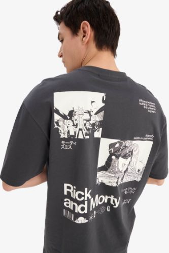 Rick and Morty дөңгелек жаға үлкен Қысқа жеңді футболка