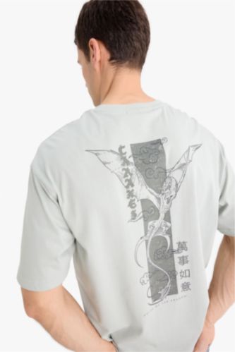 MAN Grey House Of The Dragon Boxy Fit Crew Neck Printed T-Shirt