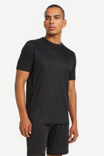 Slim Fit дөңгелек жағалы суретті спорттық қысқа жеңді футболка