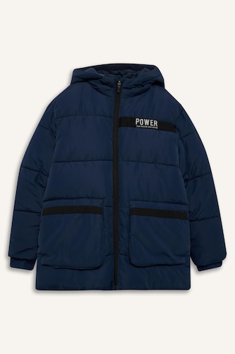 Куртка для мальчиков с капюшоном, подкладкой из флиса и водоотталкивающим покрытием