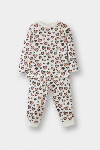 Kız Bebek Pijama Takımı Desenli Uzun Kollu Penye Üst Uzun Alt