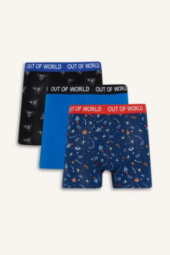 Regular Fit Space Printed 3 Piece Boxers