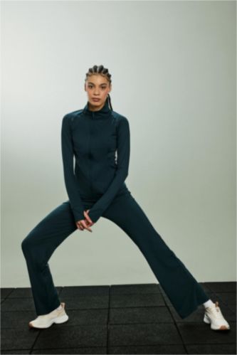 FEMME Vert Pantalon de sport large