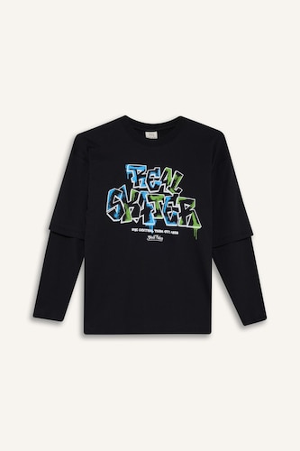 Boy Oversize Crew Neck Printed T-shirt