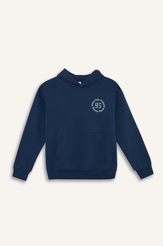 Boy Regular Fit Hooded Printed Sweatshirt