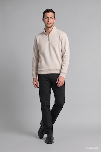 Erkek Taş Ultra Yumuşak Regular Fıt Basic Sweatshirt
