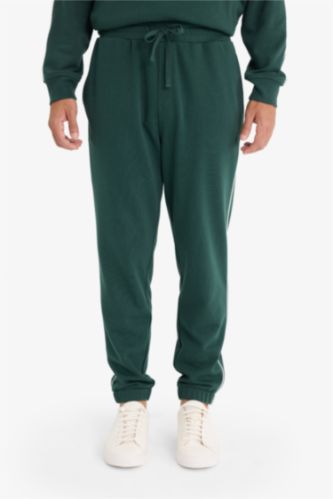 رجال أخضر غامق Regular Fit Tie Waist Jogger Sweatpants