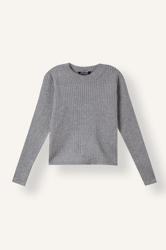 Girl Fitted Crew Neck Knit Pullover