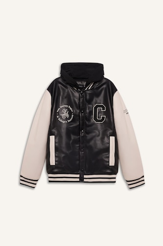 Regular Fit Suni Deri Bomber Ceket