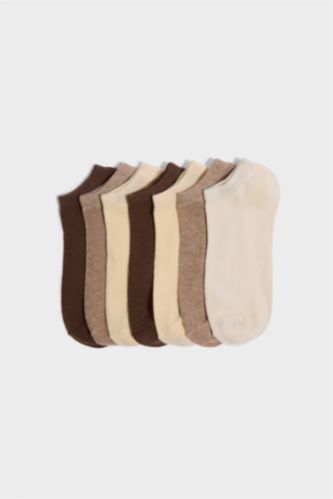 Kadın Kahve Kadın 7'li Pamuklu Patik Çorap
