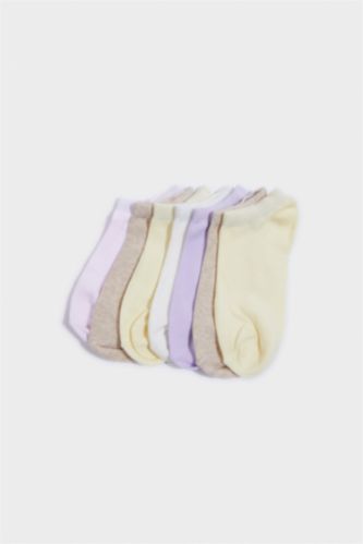 FEMME Violet Lot de 7 Chaussettes invisibles en coton pour femme