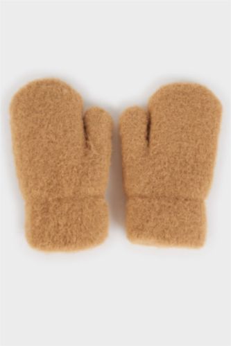 Детские перчатки с искусственным мехом для мальчиков