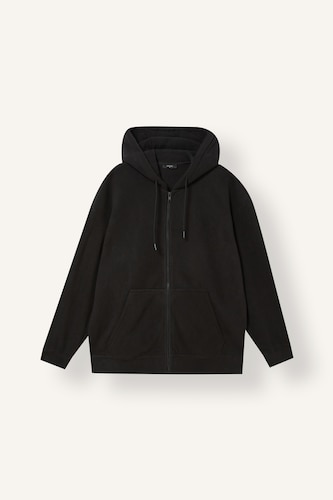Sıcak Tutan Boxy Fit Kapüşonlu Fermuarlı Polar Basic Sweatshirt
