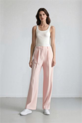 WOMAN Light Pink High Waist Wide Leg Trousers