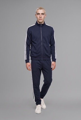 Erkek Lacivert Boxy Fit Dik Yaka Sweatshirt
