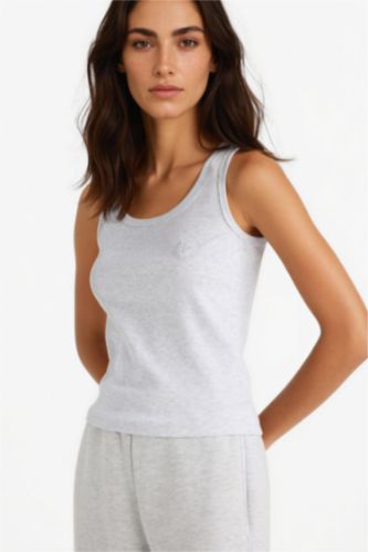 نساء ميلانج رمادي Fall in Love Regular Fit Ribbon Pyjamas Top