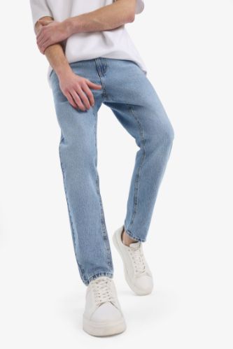 90's Slim Fit Dar Kalıp Yüksek Bel Dar Paça Kar Yıkamalı Jean Pantolon
