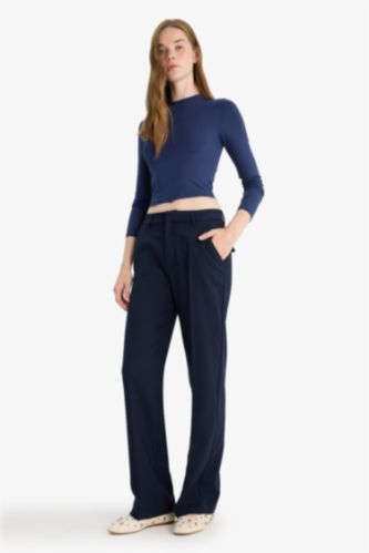 Straight Fit Regular Waist Standard Length Trousers