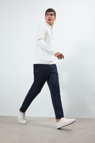 jogger Regular Hem Scuba Fabric Trousers