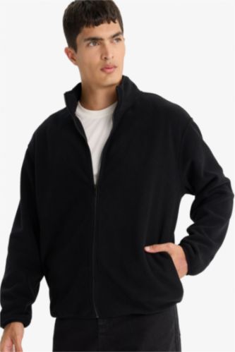 Relax Fit Half Turtleneck fleece Cardigan