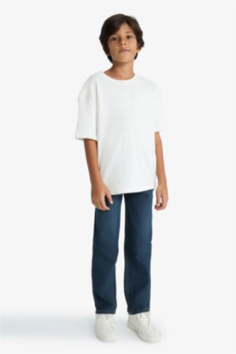 Erkek Çocuk Straight Fit Düz Paça Jean Pantolon