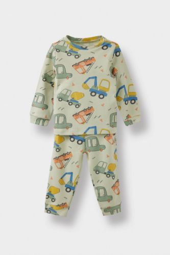 Baby Boy Vehicle Printed Top Bottoms 2 Piece Pajama Set