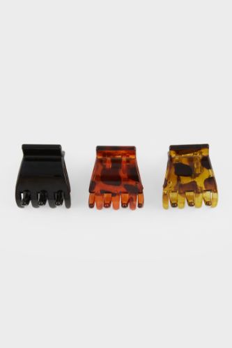 Kadın 3'lü Leoparlı Mini Mandal Toka