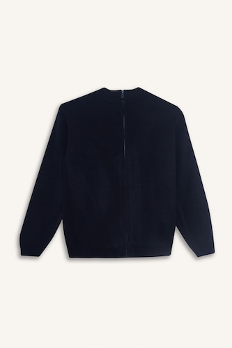 Boy Navy Basic Zip-Up Cardigan