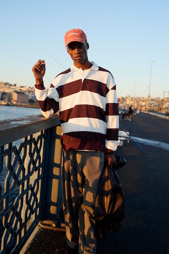 Men Dark Bordeaux Boxy Fit Sweatshirt