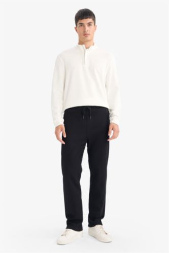 Regular Fit Beli Bağcıklı Düz Paça Eşofman Altı