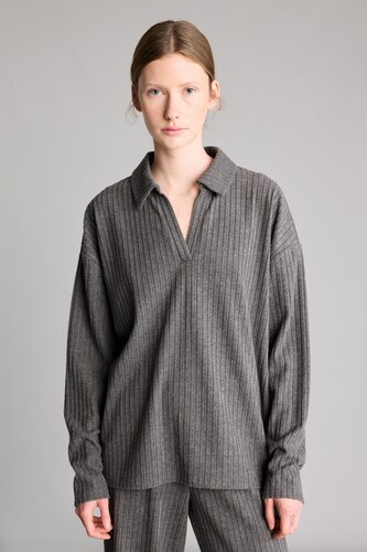 Relax Fit Ribbed Polo T-Shirt