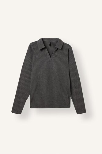 Relax Fit Ribbed Polo T-Shirt