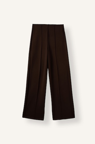 Women Brown Straight Fit Straight Leg Modal Trousers