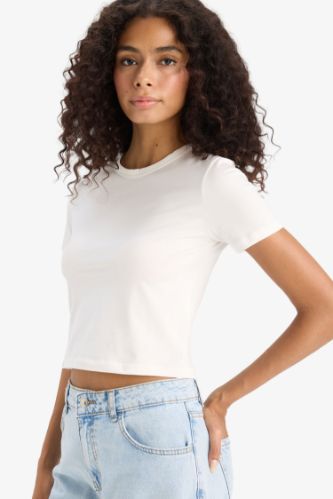 Slim Fit Crew Neck Cotton Short Sleeve T-Shirt