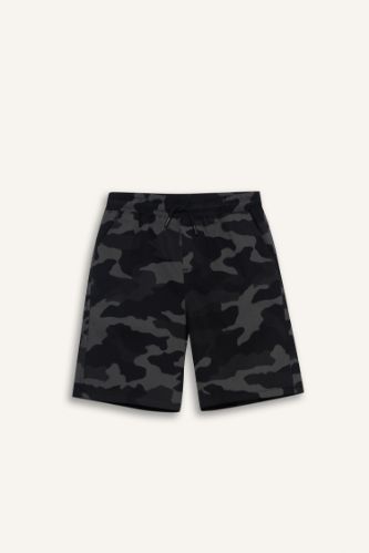 Erkek Çocuk Kamuflaj Desenli Gabardin Şort