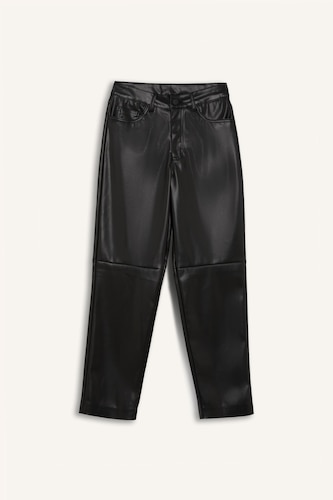 Straight Fit Double Pocket High Waist Midi Trousers