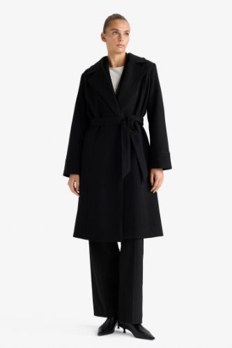 Regular Fit шерстяное пальто с поясом