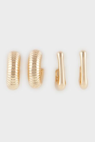Kadın 2'li Gold Küpe