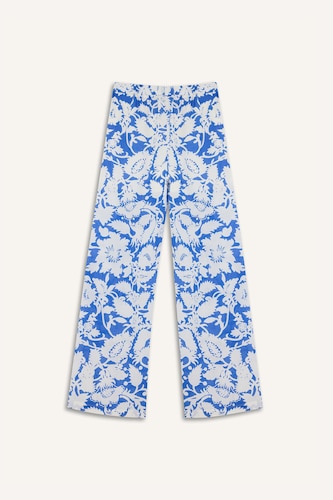 Wide Leg Double Pocket High Waist Voile Trousers