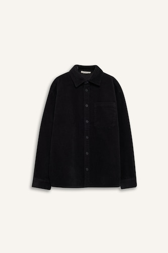Boy Oversize Fit Long Sleeve Velvet Shirt