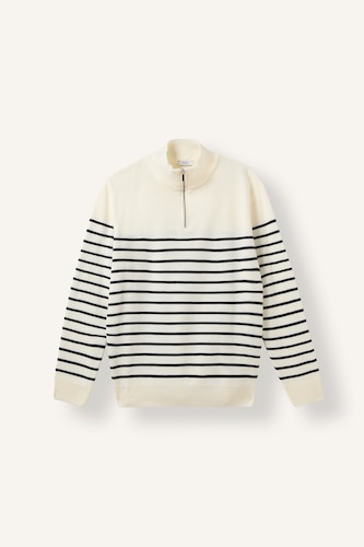 Men Ecru Standard Fit Knitwear Pullover