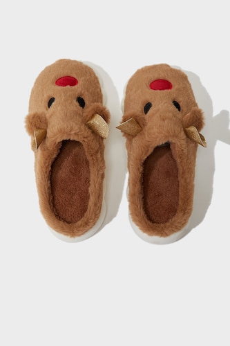 Woman Christmas Themed Flat Sole Home Slippers