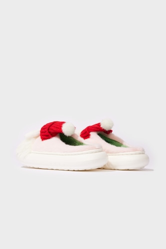 Woman Christmas Themed Flat Sole Home Slippers