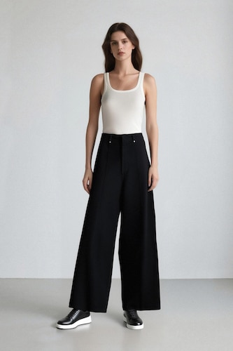 andmary High waist check pants ブラック Mサイズ ANDMARY】High