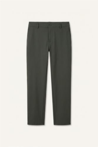 Erkek Haki Tailored Fit Kısa Paça Pantolon
